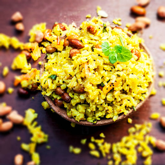 poha elthecook lemon rice tadka