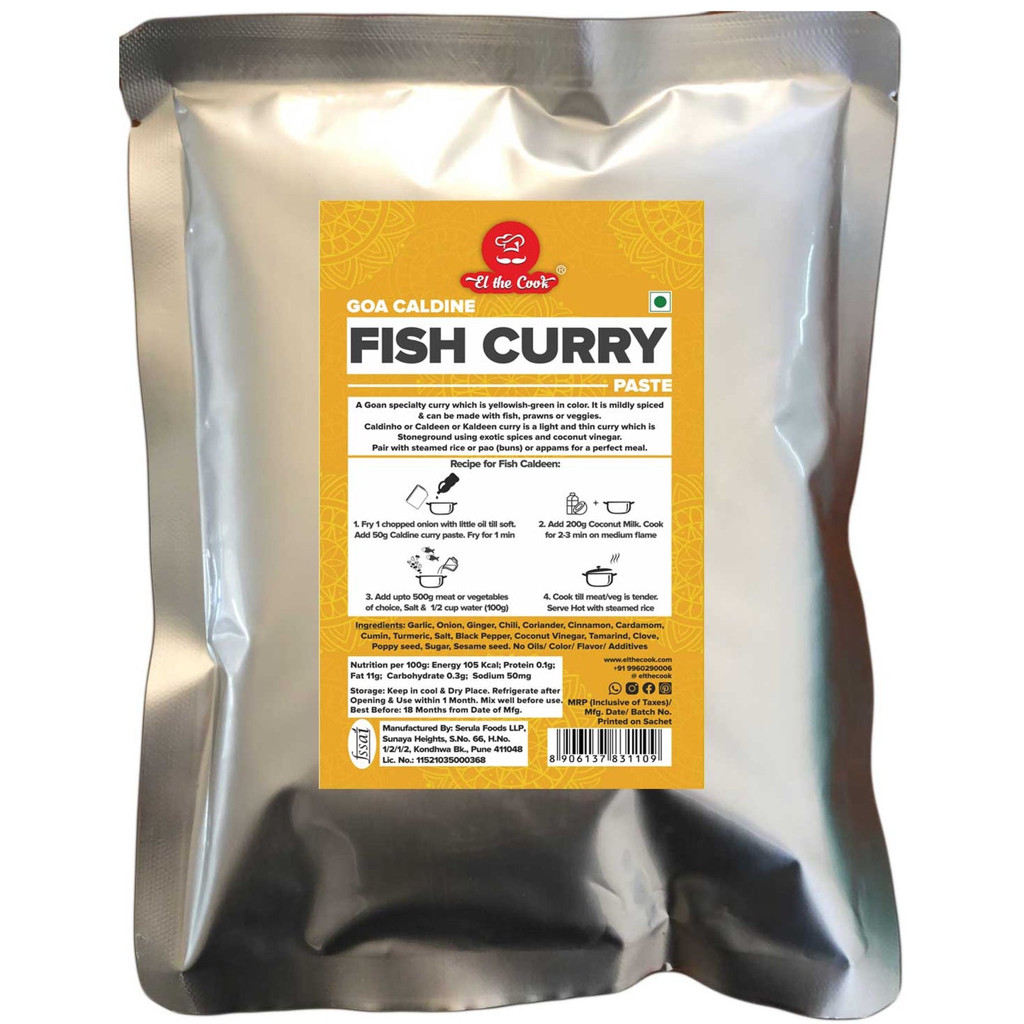 Goa Caldine Fish Curry Paste - Bulk Pack 1 kg