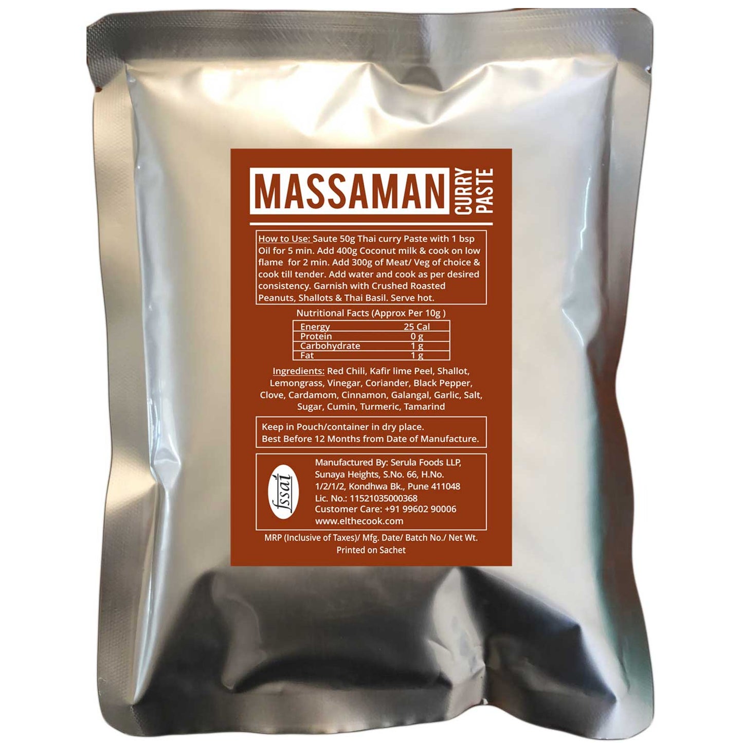 Thai Massaman Curry Paste - Bulk Pack 1 kg